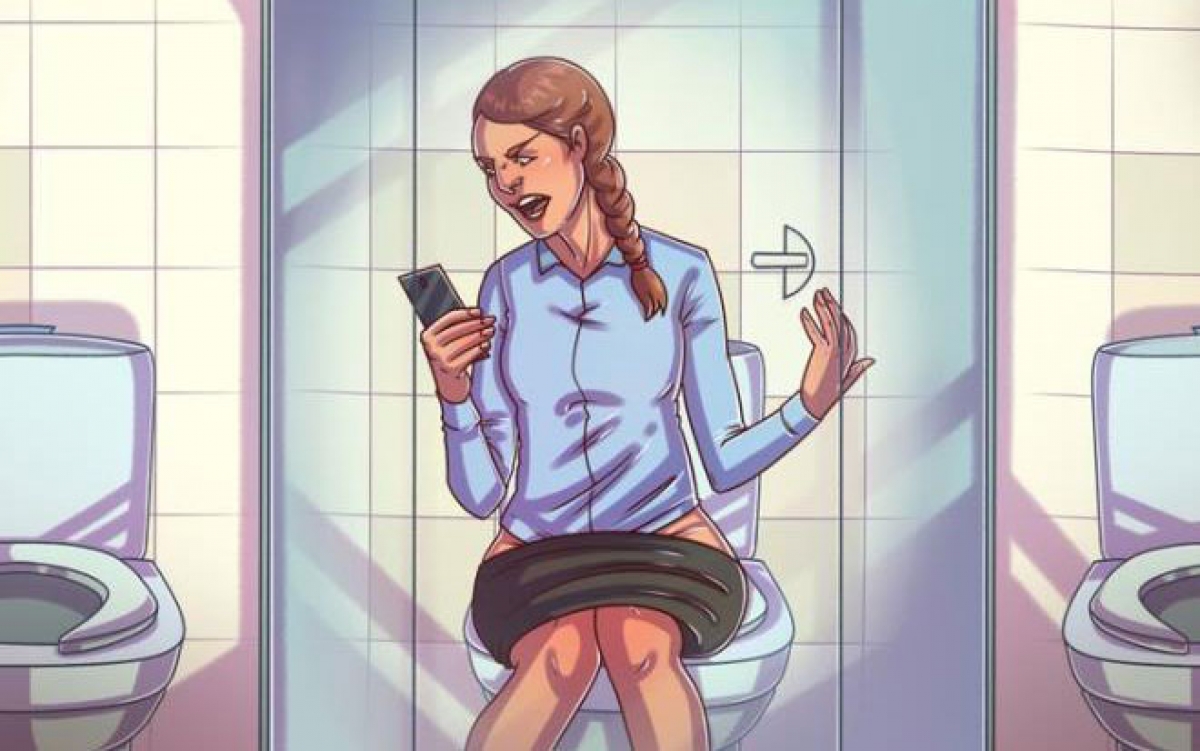 Dùng điện thoại trong toilet khiến bạn trở nên nghiện điện thoại